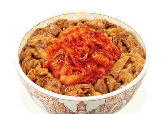 すき家のピリッと辛さのキムチと牛肉の相性が抜群のキムチ牛丼