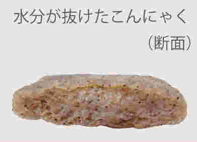 凍らせて水分が抜けたこんにゃく