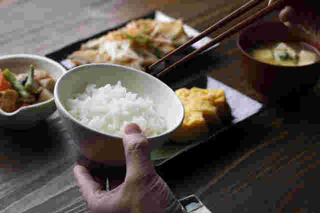 定食のアップ