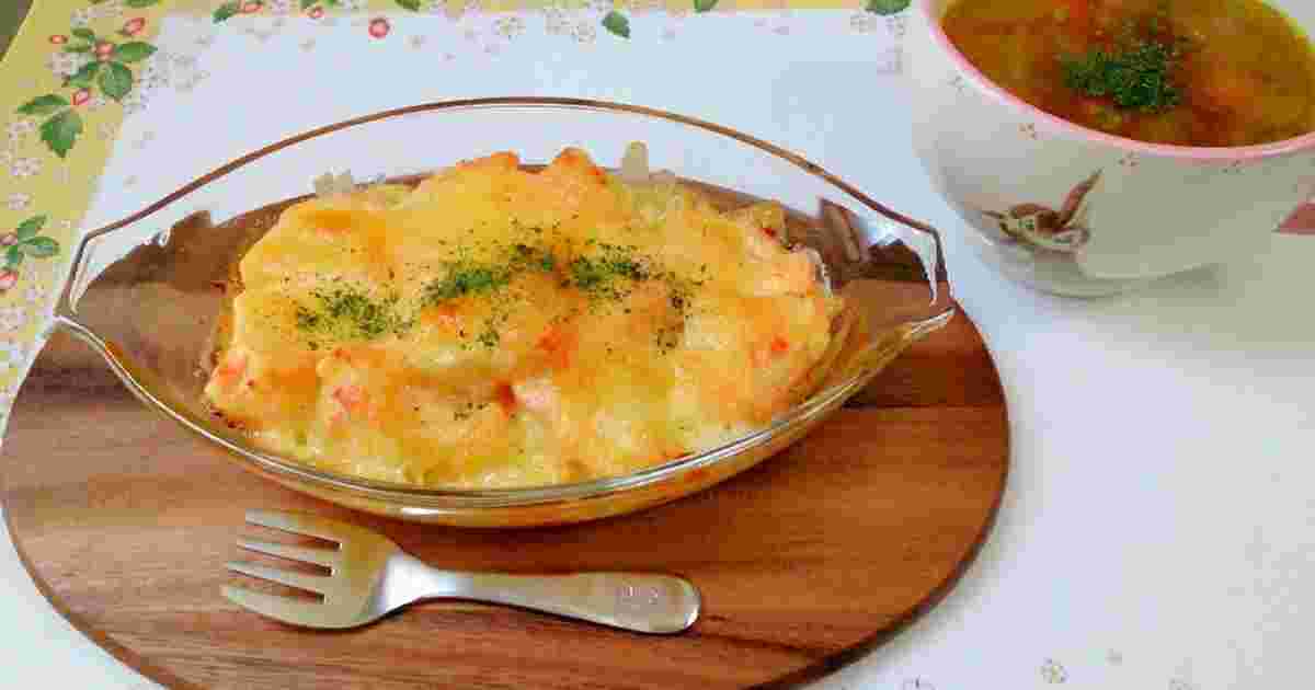 たらことジャガイモのチーズ焼き