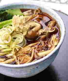 きのこのあんかけ蕎麦
