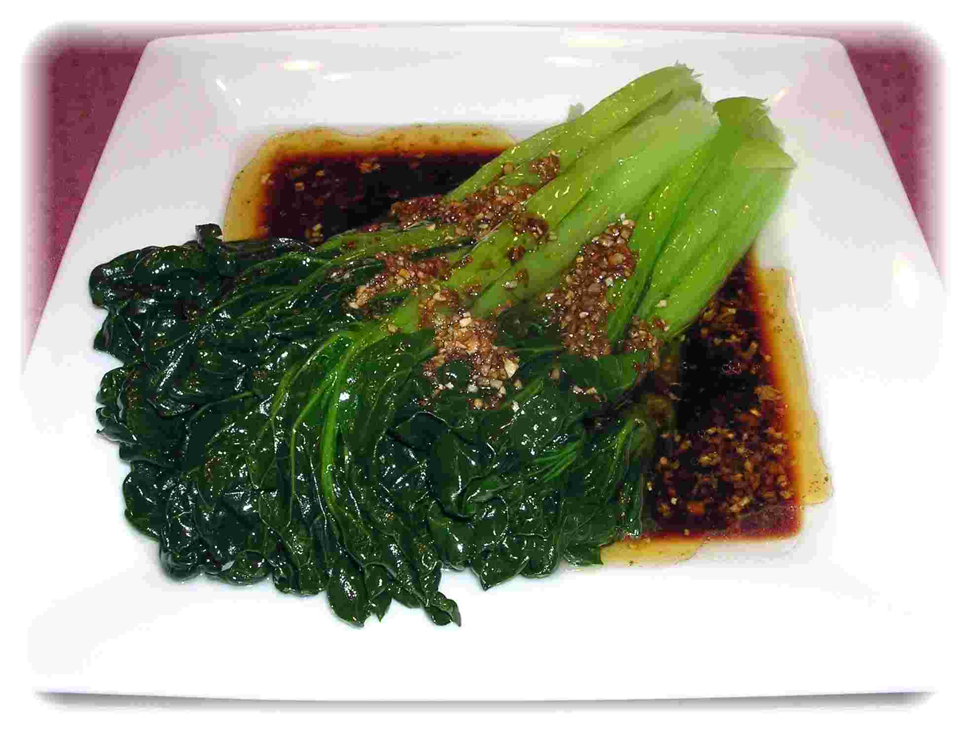 タアサイの香味しょう油添え