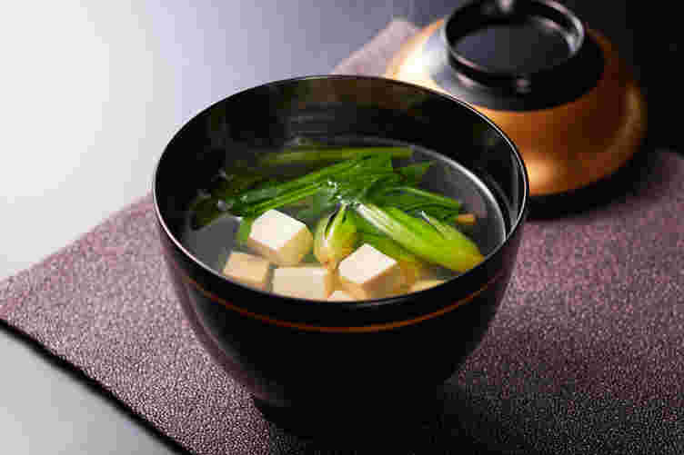 ほうれん草と豆腐のお吸い物
