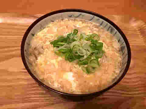 てんかす入り卵とじそば