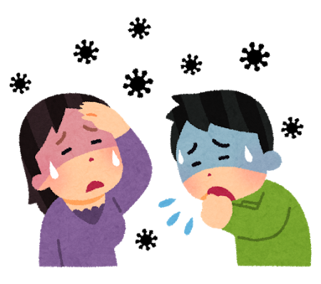 風邪をひいているイラスト