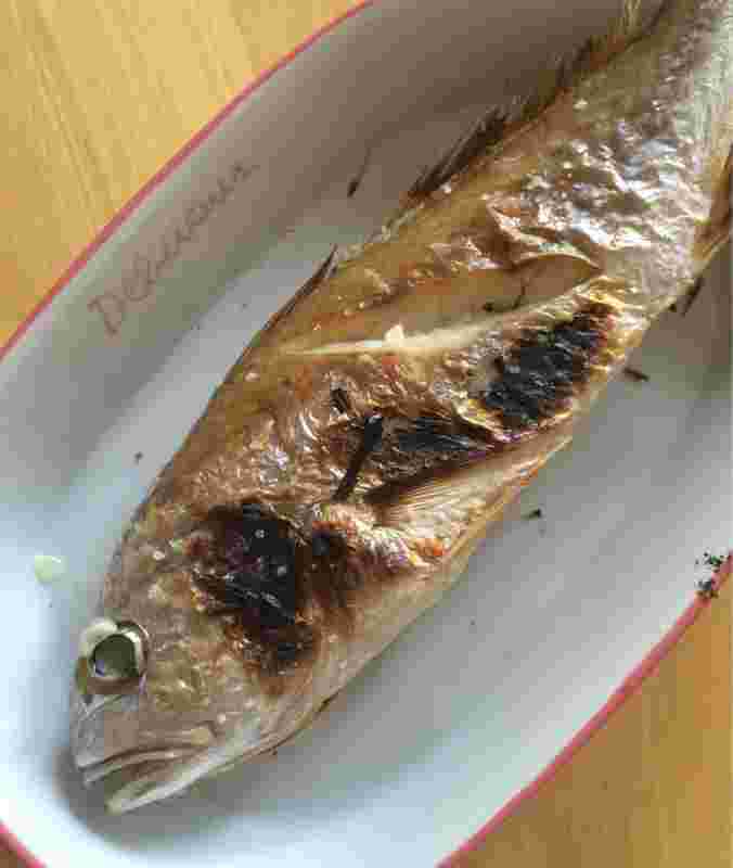 イシモチの塩焼き