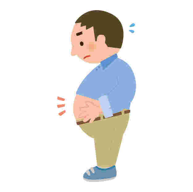 お腹の出た男性のイラスト
