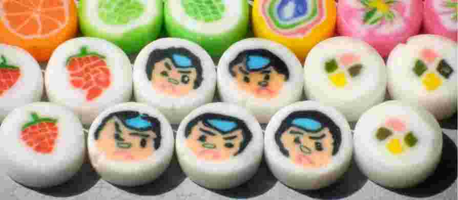 いちご柄や金太郎顔などの金太郎飴