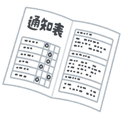 通知表が写っている様子
