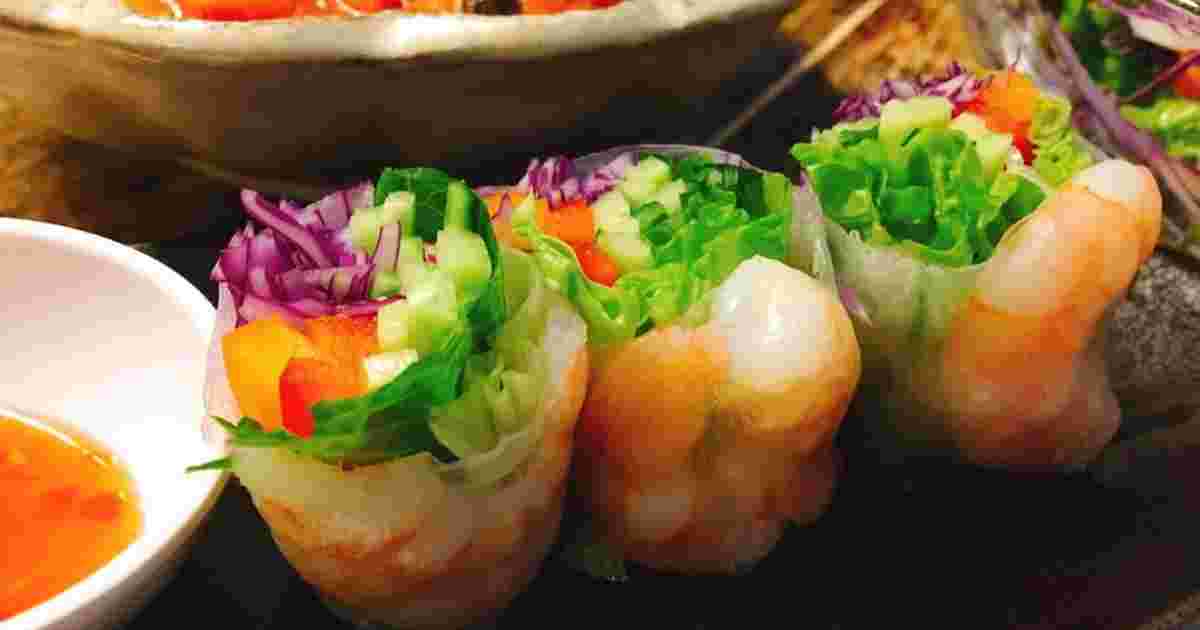 カラフル野菜と海老の生春巻き