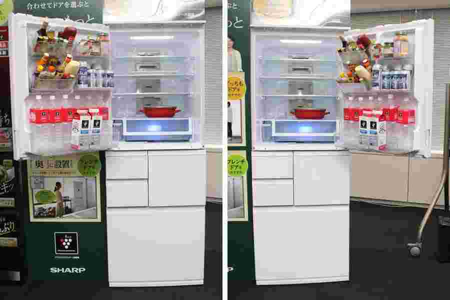 冷蔵庫のドアで開閉を見比べてみる