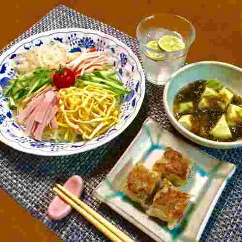 冷やし中華の晩ご飯