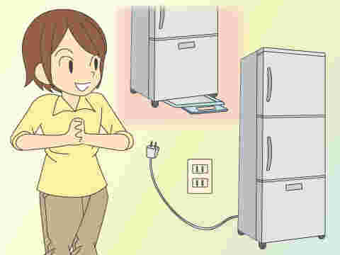 引越し前の冷蔵庫のイラスト