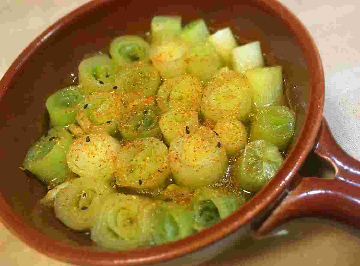 白ネギを煮た料理