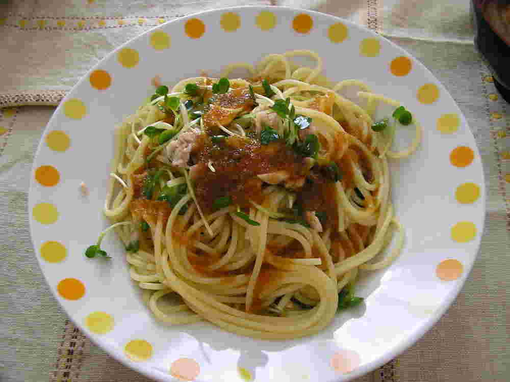 かいわれとツナのパスタ