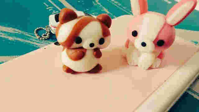 樹脂粘土のうさぎとりす
