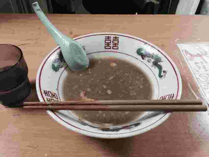 ラーメン荘歴史を刻めのラーメンの完食済み画像