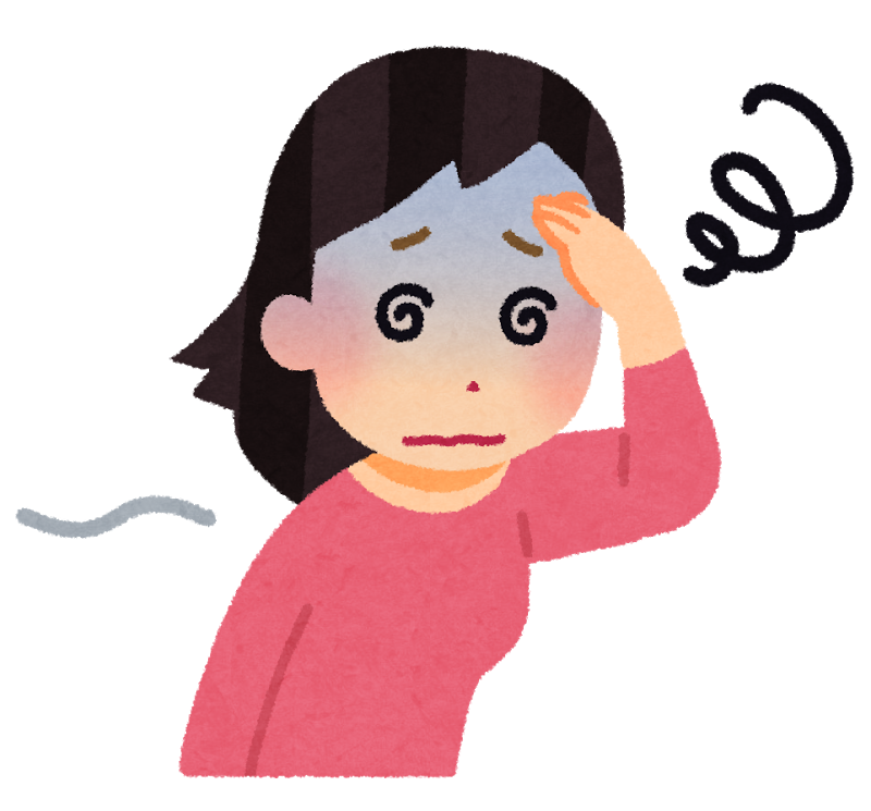 貧血している女性のイラスト