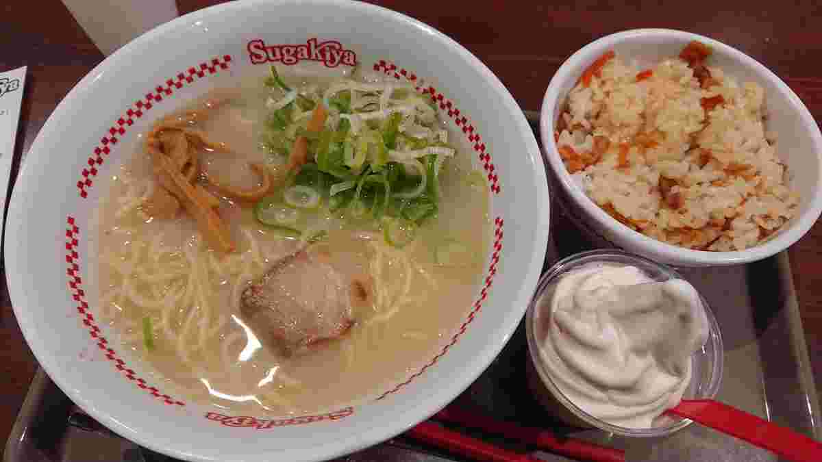ラーメン+ミニカップセット+トッピングねぎ10倍のメニュー紹介
