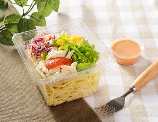 蒸し鶏のパスタサラダ(明太ソース)