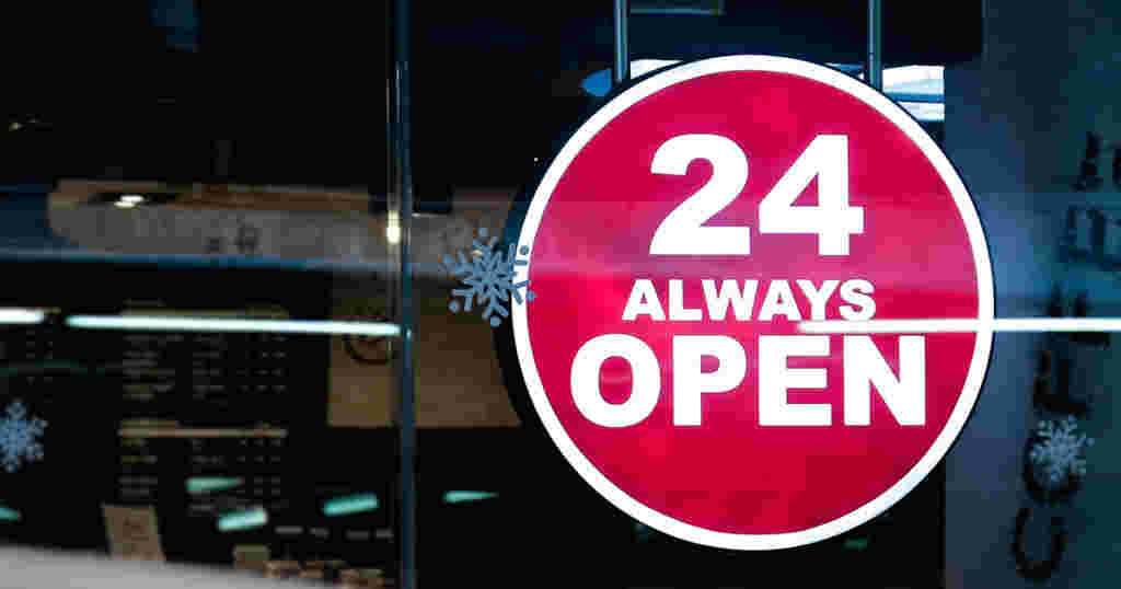 24時間営業の看板