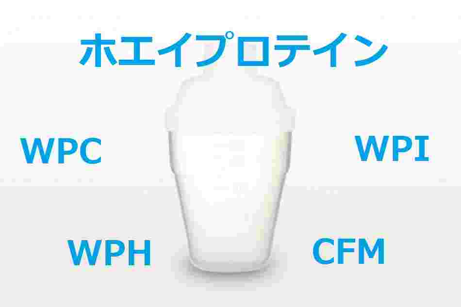 ホエイプロテインの製法による種類名