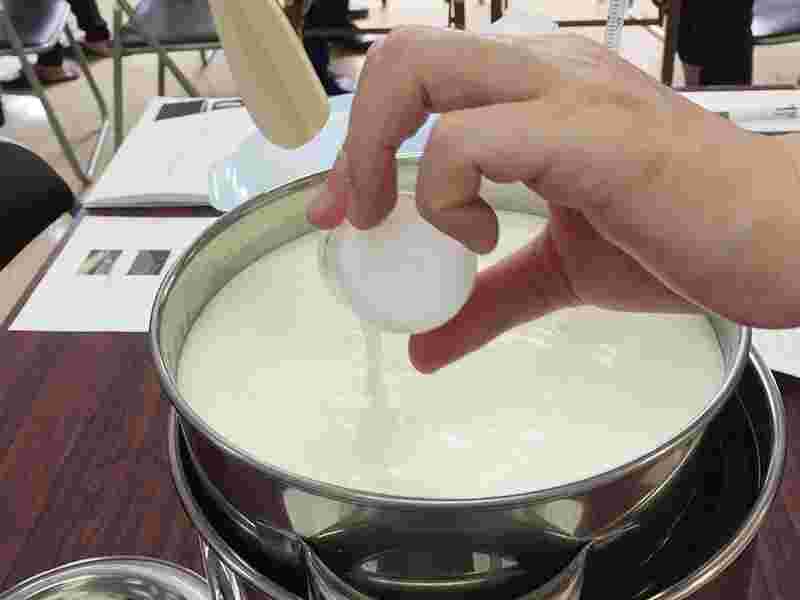 牛乳に乳酸菌を混ぜる
