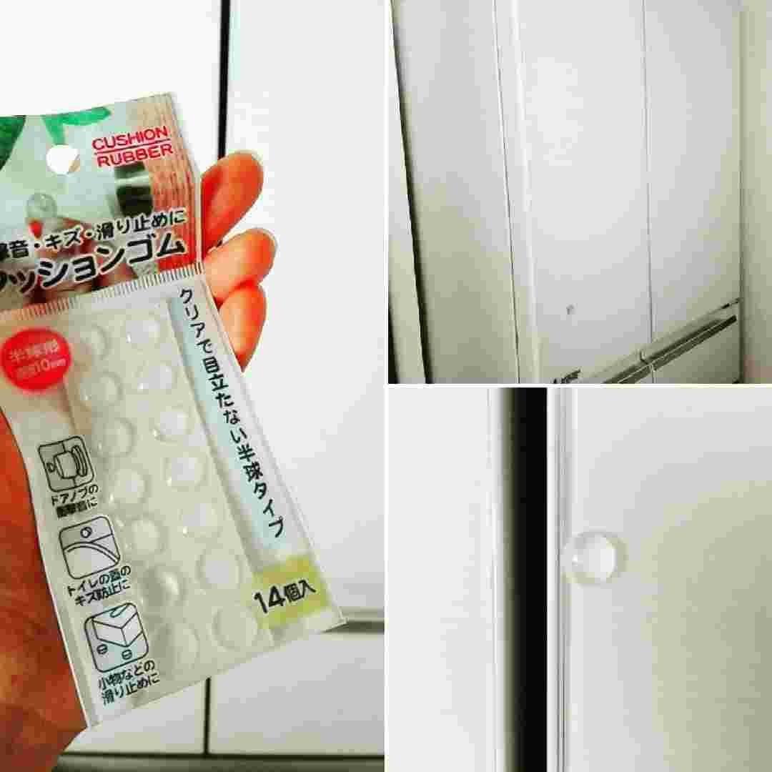 滑り止めをドアに張った様子
