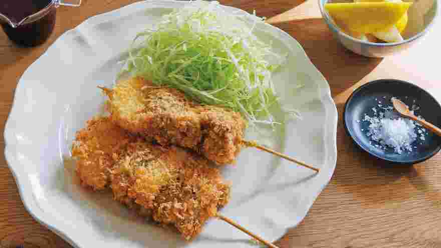 豚肉と玉ねぎの串カツ