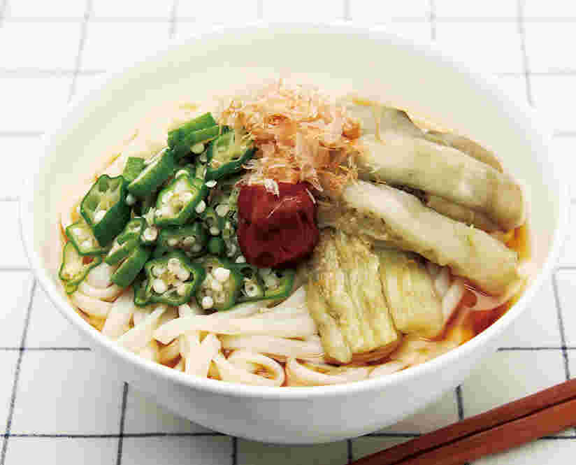 オクラ乗せうどん