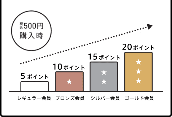 ランクアップに伴うポイント付与例