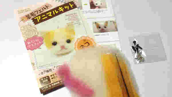 パッケージから出した羊毛フェルトキット