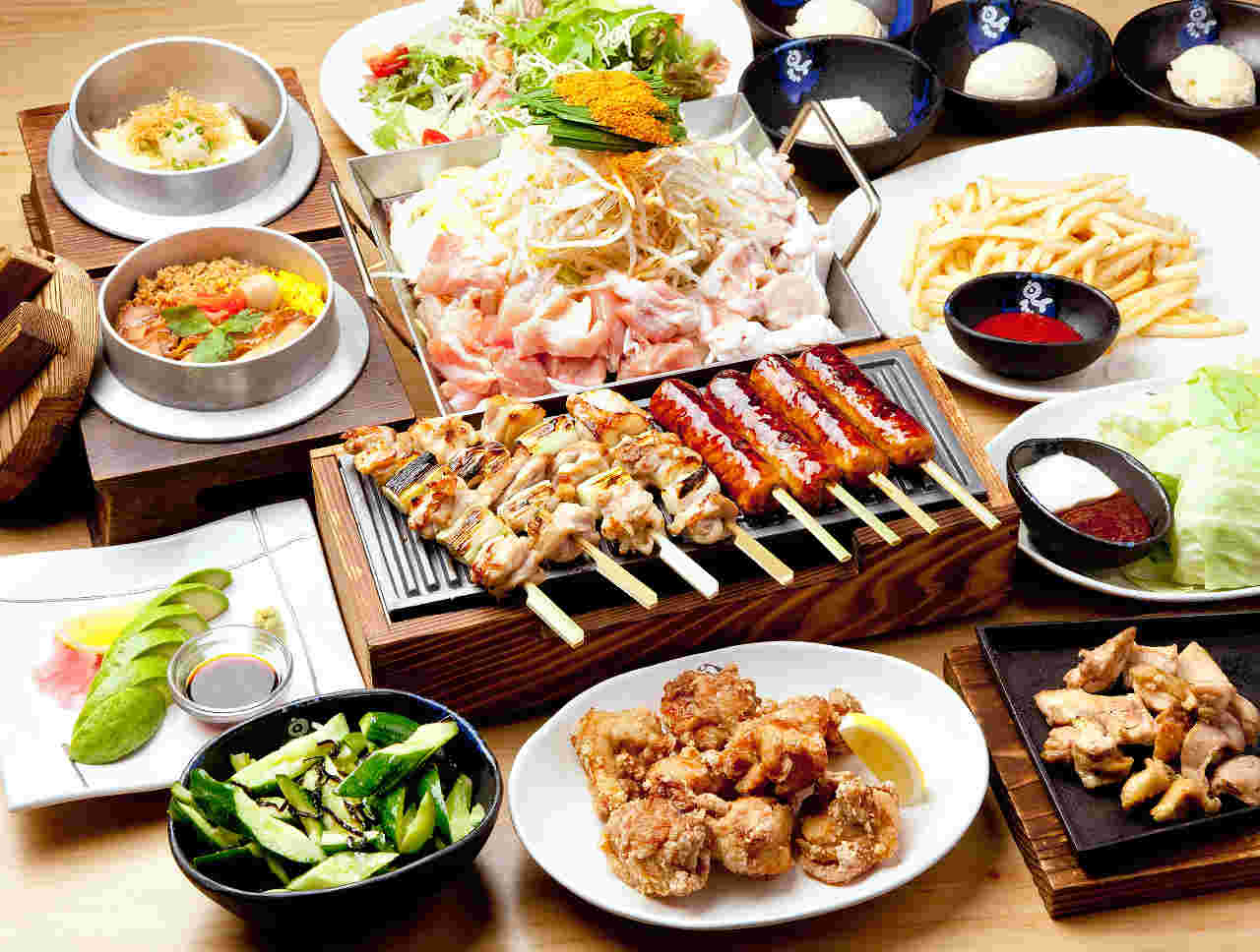 とりでんの美味しそうな料理の様子