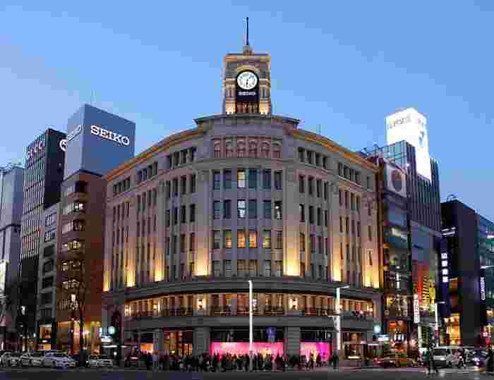 夕暮れの銀座の様子