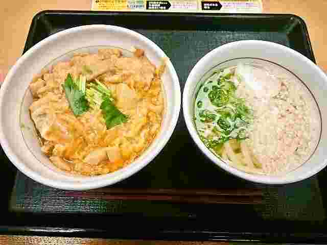 親子丼とはいからうどんのセット