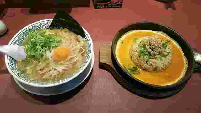 丸源ラーメンのチャーハンランチの様子