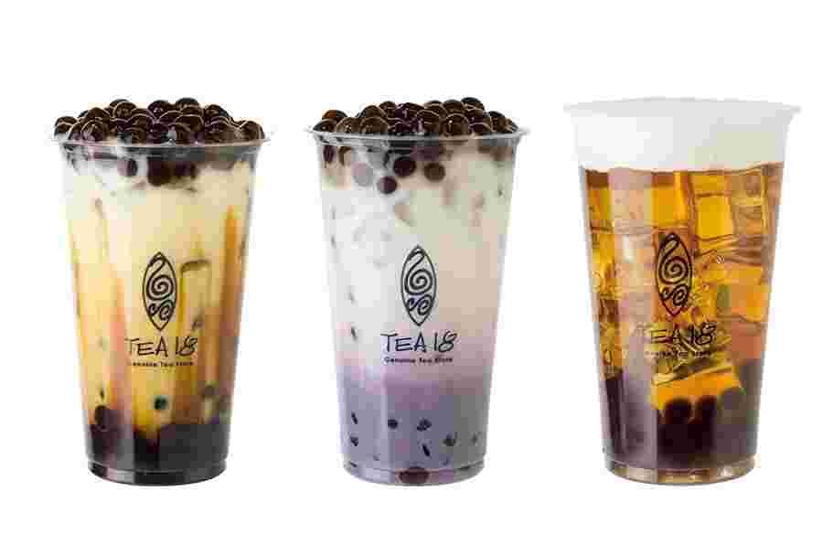 3杯のタピオカドリンク