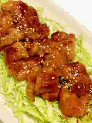 豚バラ肉の照り焼き