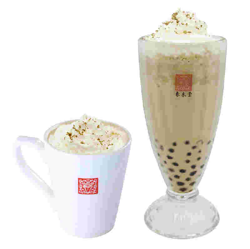 タピオカほうじ茶ミルクのホットとアイス