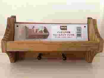 木製ウォールラックフック付き