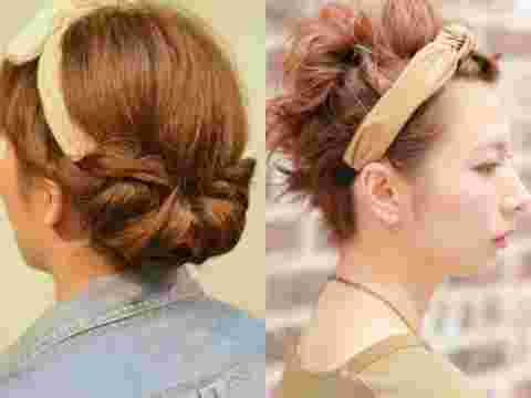 ヘアバンドを使ったヘアレンジ