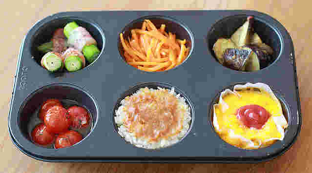 マフィンカップを朝食に活用した例
