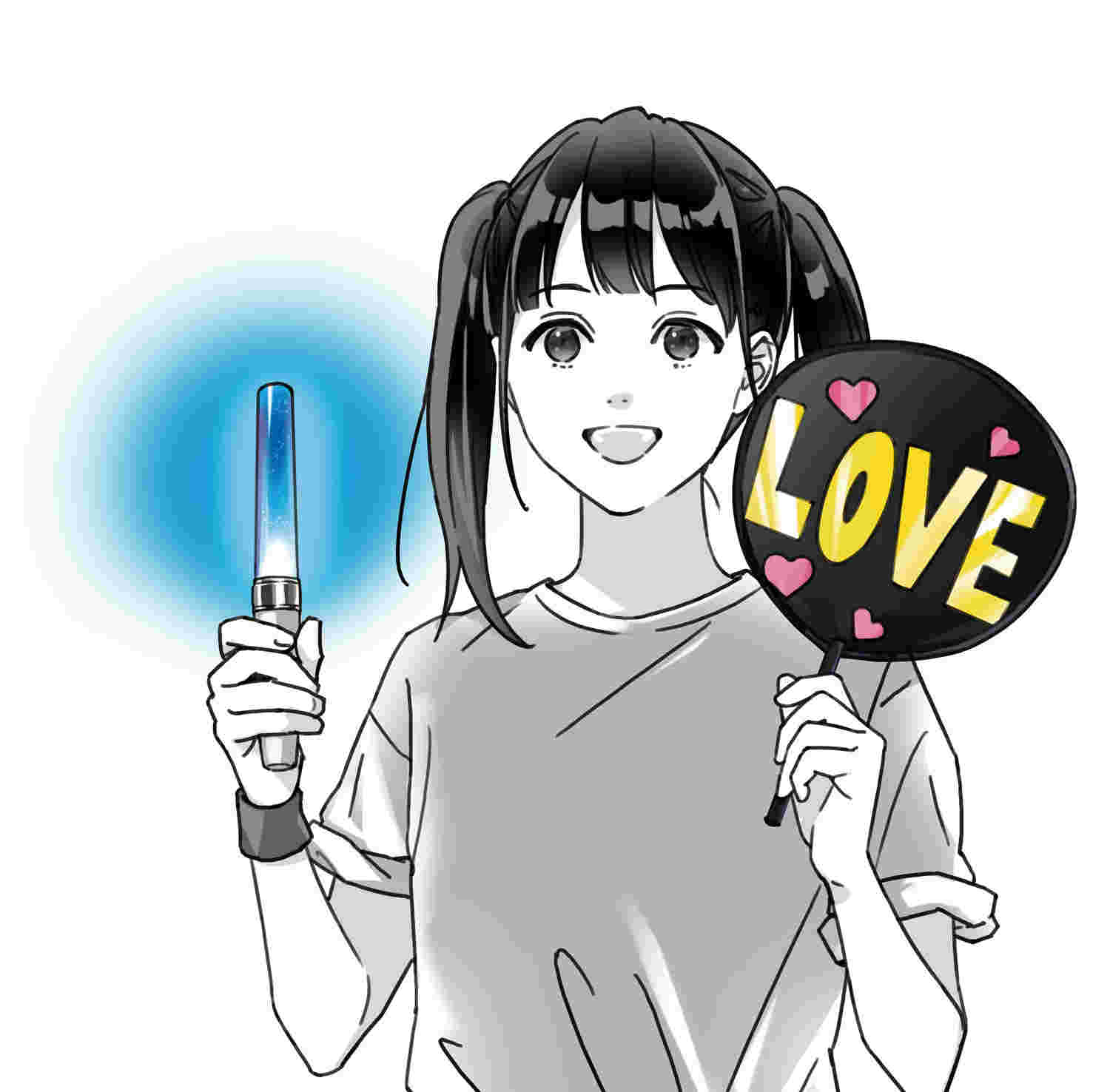 うちわとサイリウム
