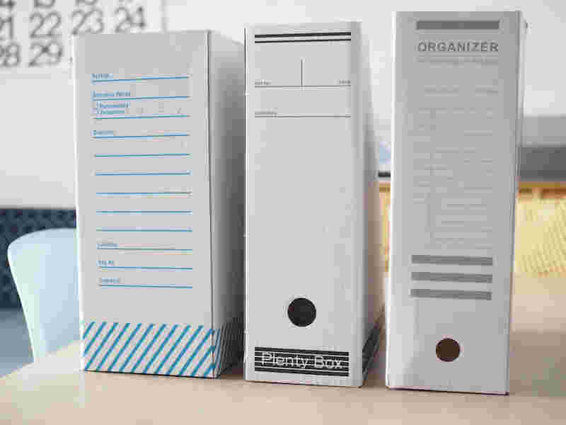 紙製のファイルボックス三種類