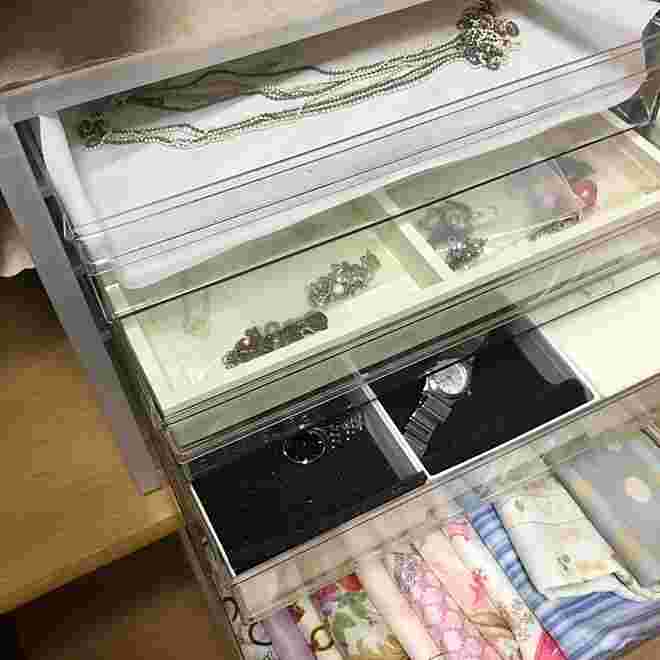 レターケースをアクセサリー収納に活用した例
