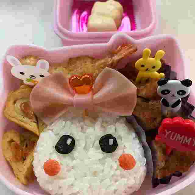 ハムリボンのお弁当例