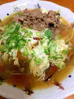 簡単牛肉にゅうめん