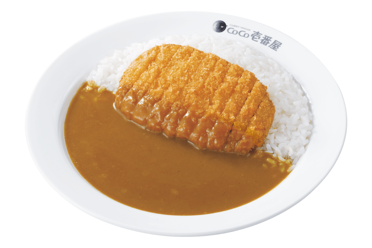 お皿に盛られたロースカツカレー