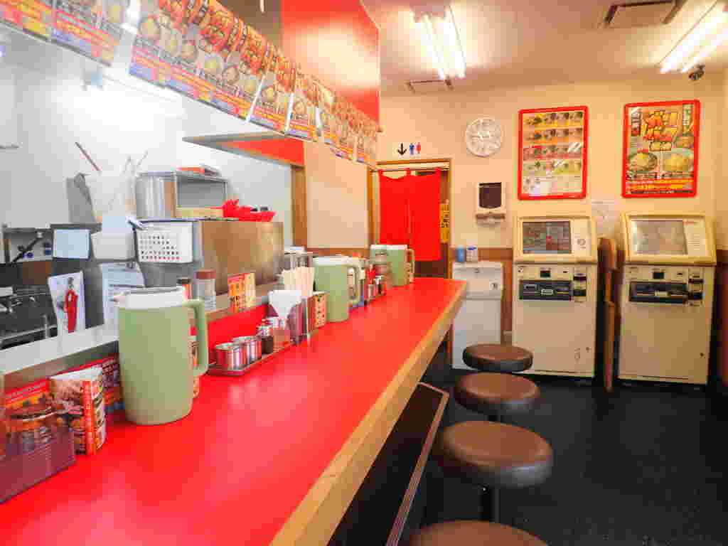 ラーメン山岡家の店内の様子