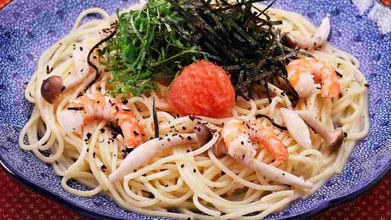 明太子と海老としめじの青じそ風味